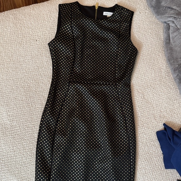 Calvin Klein Black Dress with Gold Dots - Picture 1 of 6